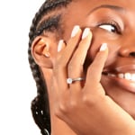 Solitaire Ring 925 Silver rhodium-plated with round Cubic Zirconia Ø 6.5mm - 337650.1