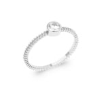 Bague Solitaires Argent 925 Rhodie avec zircone ronde - RI-1906310-925