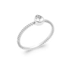 Solitärring 925 Silber rhodiniert mit Zirkonia Tropfen - RI-1906210-925