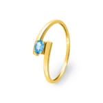 Spannring 375/9 K Gelbgold mit Blautopas oval