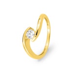 Bague tension or jaune 375/9 ct avec diamant de laboratoire 0.25 ct