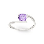 Spannring 375/9 K Weissgold mit Amethyst Kissen - 09FA016GA