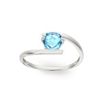 Spannring 375/9 K Weissgold mit Blautopas Kissen - 09FA016GT