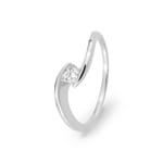 Spannring 375/9 K White Gold with Lab Grown Diamond 0.10 ct