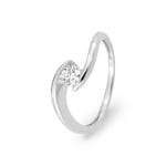 Spannring 375/9 K Weissgold mit Lab Grown Diamant 0.20 ct