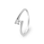 Spannring 375/9 K Weissgold mit Zirkonia