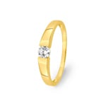 Bague tension or jaune 750/18 ct avec zircone