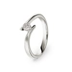 Spannring 750/18 K Weissgold mit Diamanten 0.06 ct H/si