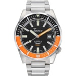 Squale Matic Satin Black-Orange Bracelet