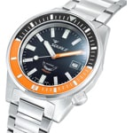 Squale Matic Satin Black-Orange Bracelet - MATICXSC.SQ22B