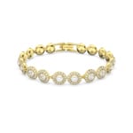 Swarovski Angelic bracelet, Round cut, Pavé, Medium, White, Gold-tone plated
