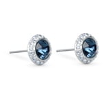 Swarovski Boucles d'oreilles clous Angelic, bleu, métal rhodié - 5536770