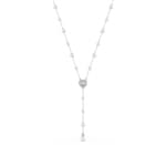 Swarovski Angelic Y-Collier Herz Kristallperlen Weiss rhodiniert