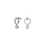 Swarovski Attract Circle Ohrstecker, weiss, rhodiniert