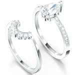 Swarovski Attract Pear ringset, white, rhodium plated - M5563122