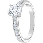 Swarovski Attract Round ring, white, rhodium plated - M5032919