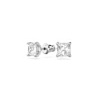 Swarovski Attract Square earring, white, rhodium plated
