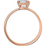 Swarovski Attract Square ring, white, pink gold plated - M5515778