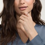 Swarovski Attract Square ring, white, pink gold plated - M5515778