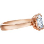 Swarovski Attract Square ring, white, pink gold plated - M5515778