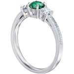 Swarovski Attract Trilogy ring, green, rhodium plated - M5448845