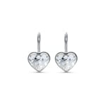 Swarovski Bella Heart earrings, white, rhodium plated - 5515191