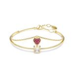 Swarovski Chroma Bangle Heart, Red, Gold-tone plated