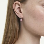 Swarovski Chroma Drop Earrings Heart Pink Rhodium plated - 5757814