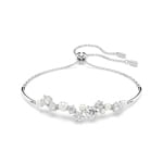 Swarovski Constella Armreif, Kristallperle, Rundschliffe, Weiss, Rhodiniert