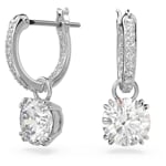 Swarovski Pendants d'oreilles Constella Coupe ronde, Blanches, Métal rhodié - 5636717 