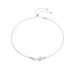 Swarovski Constella Halskette, Kristallperle, Rundschliffe, Weiss, Rhodiniert