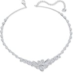 Swarovski Dancing Swan necklace, white, rhodium plated - 5536766