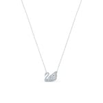 Swarovski Dancing Swan necklace, white, rhodium plated