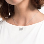 Swarovski Dancing Swan necklace, white, rhodium plated - 5514421