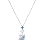 Swarovski Dazzling Swan Halskette, blau, rhodiniert - 5530625