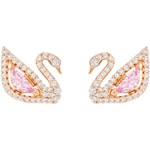 Swarovski Dazzling Swan Ohrstecker, mehrfarbig, rosé vergoldet - 5469990