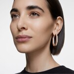  Swarovski Dextera Kreolen, oktagonal, weiss, rosé vergoldet - 5634992