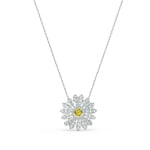 Swarovski Eternal Flower necklace, Yellow, rhodium plated - 5512660