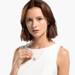 Swarovski Eternal Flower necklace, Yellow, rhodium plated - 5512660