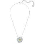 Swarovski Eternal Flower necklace, Yellow, rhodium plated - 5512660