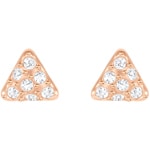 Swarovski Facet Swan earring, white, pink gold plated - 5358058