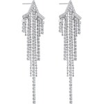 Swarovski Fit Star Tassell earrings, white, rhodium plated - 5492758