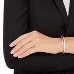 Swarovski Fresh Bangle, white, pink gold plated - M5257565