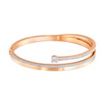 Swarovski Fresh Bangle, white, pink gold plated - M5257565