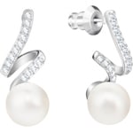 Swarovski Gabriella Pearl earrings, white, rhodium plated - 5528447