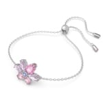 Swarovski Gema bracelet Mixed cuts, Flower, Pink, Rhodium plated - 5658396