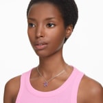 Swarovski Collier Gema Tailles variées, Fleur, Rose, Métal rhodié - 5662493