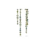 Swarovski Gema earrings, Long, green, gold plated - 5613734
