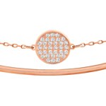 Swarovski Ginger Bangle, white, pink gold plated - 5274892