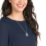 Swarovski Hollow necklace, white, rhodium plated - 5349345